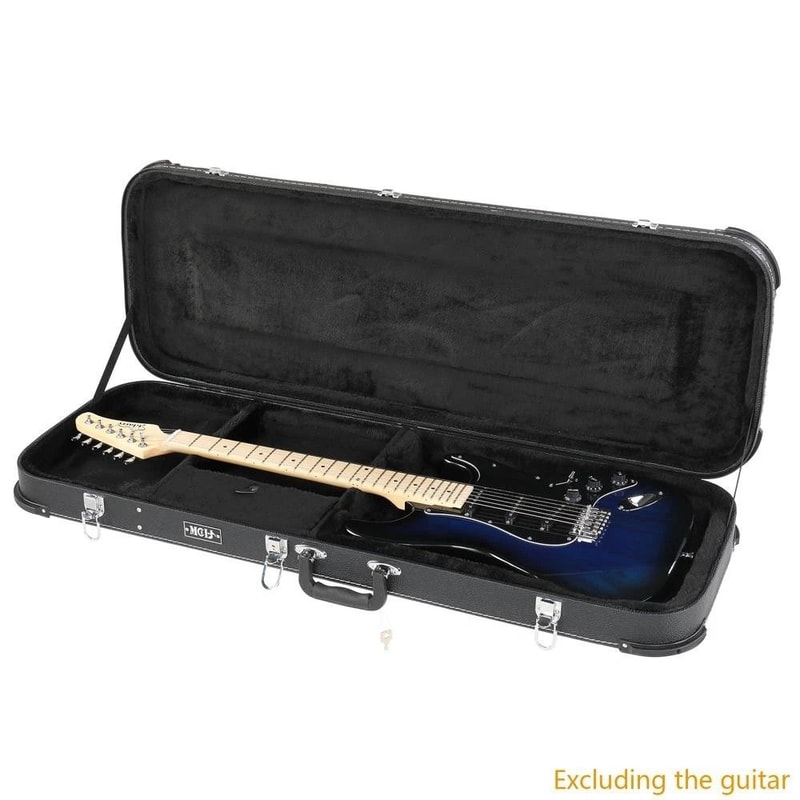 Electric Guitar Square Hard Case High Grade ST Wood Shell Flat 6