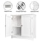 White Pedestal Sink Vanity Cabinet With 2 Shelves For Stylish Bathroom Storage 2