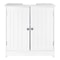 White Pedestal Sink Vanity Cabinet With 2 Shelves For Stylish Bathroom Storage 5