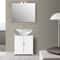 White Pedestal Sink Vanity Cabinet With 2 Shelves For Stylish Bathroom Storage 7