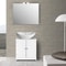 White Pedestal Sink Vanity Cabinet With 2 Shelves For Stylish Bathroom Storage 7