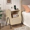 Boho Rattan Nightstand Farmhouse Wood Bedside Table With Storage Drawer Open Shelf 10
