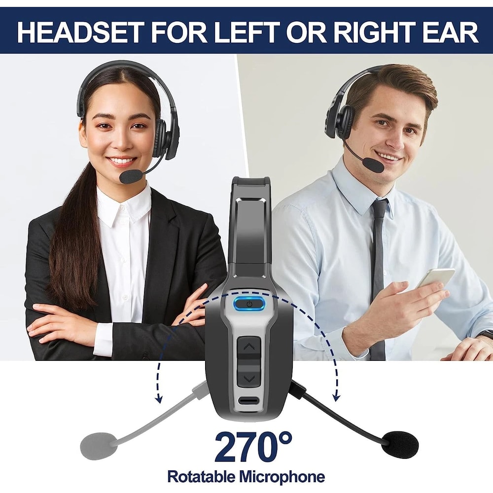 Wireless Trucker Bluetooth Headset Noise Cancelling Mic For Phones PC 7