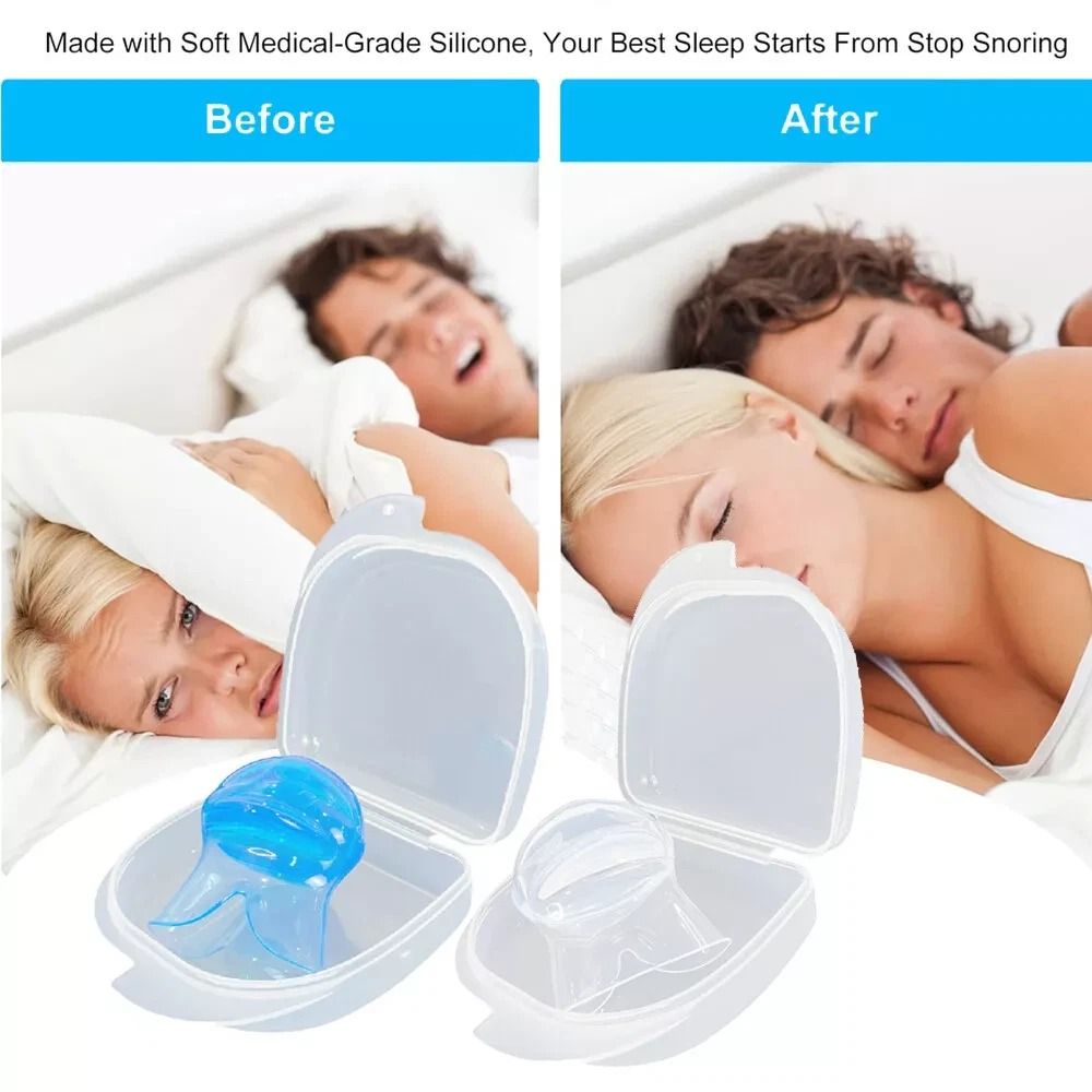Snore Stopper Anti Snoring Sleep Aid Device Silicone Tongue Mouthpiece With Case 3