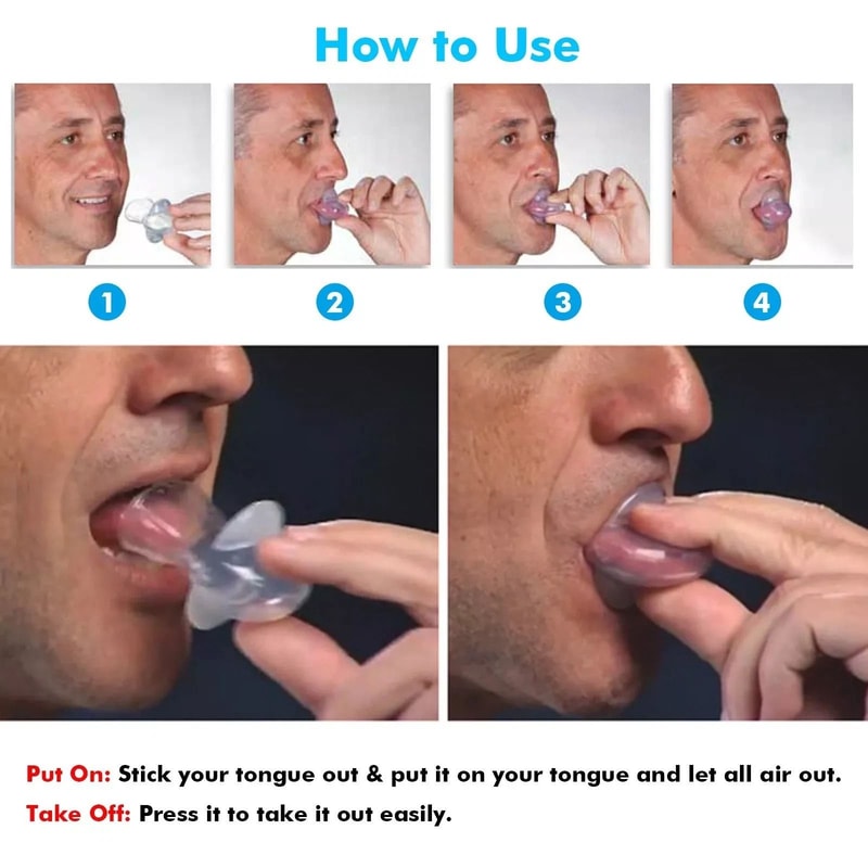Snore Stopper Anti Snoring Sleep Aid Device Silicone Tongue Mouthpiece With Case 6