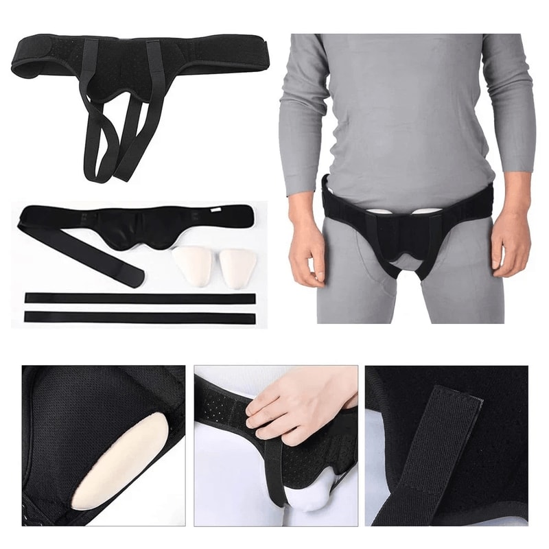 Men Truss For Inguinal Hernia Support Belt With 2 Removable Compression Pads 1
