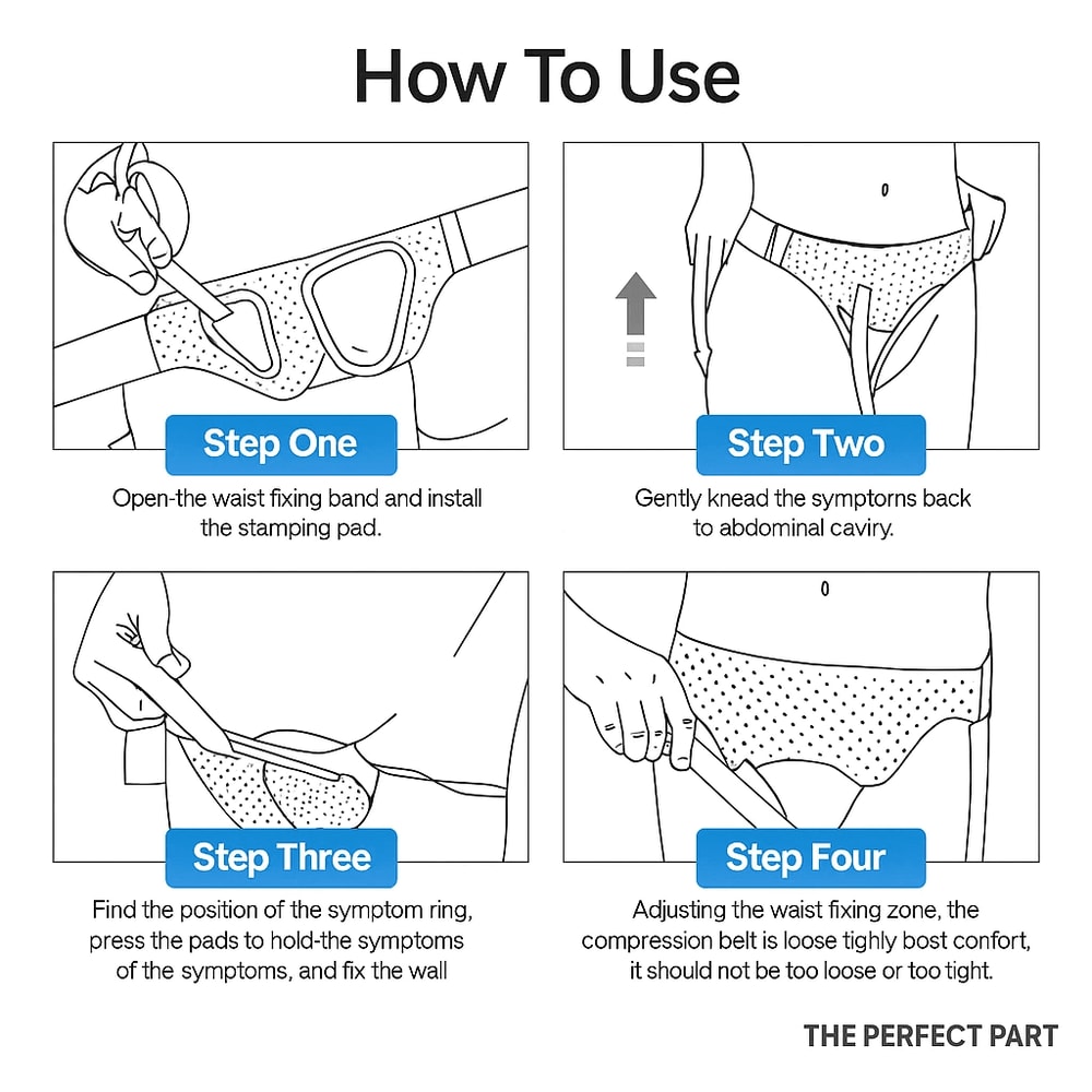 Men Truss For Inguinal Hernia Support Belt With 2 Removable Compression Pads 2