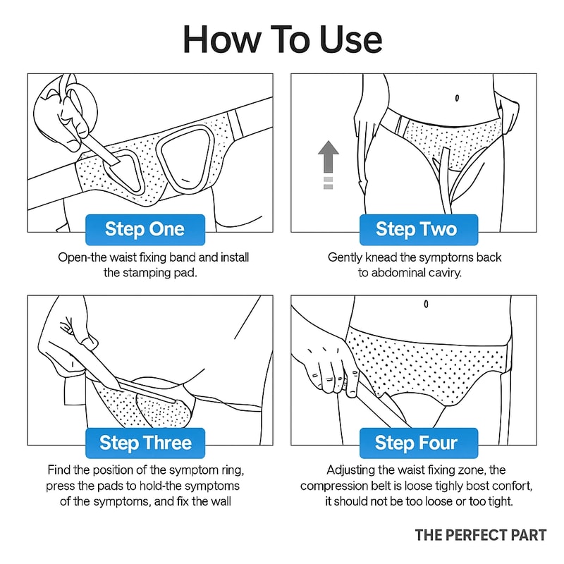 Men Truss For Inguinal Hernia Support Belt With 2 Removable Compression Pads 2