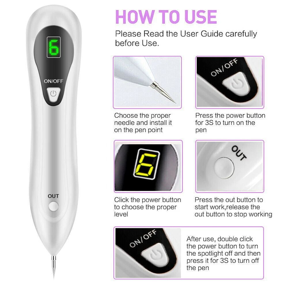 Mole Removal Electric Laser Plasma Pen For Skin Tags Dark Spots And Tattoos 7