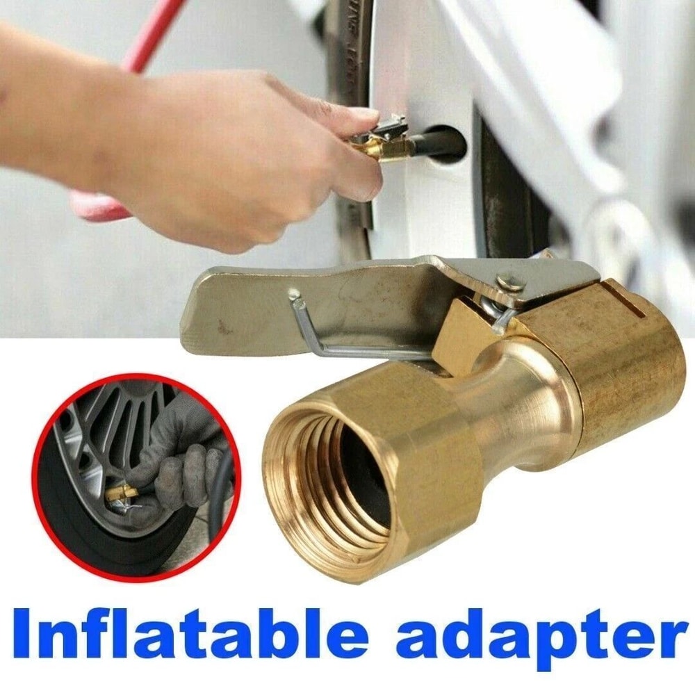 Open Flow Lock On Tire Chuck With Clip Heavy Duty Air Chuck For Inflator Gauge 12