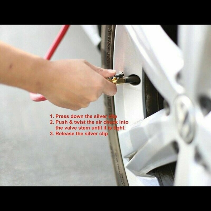 Open Flow Lock On Tire Chuck With Clip Heavy Duty Air Chuck For Inflator Gauge 9
