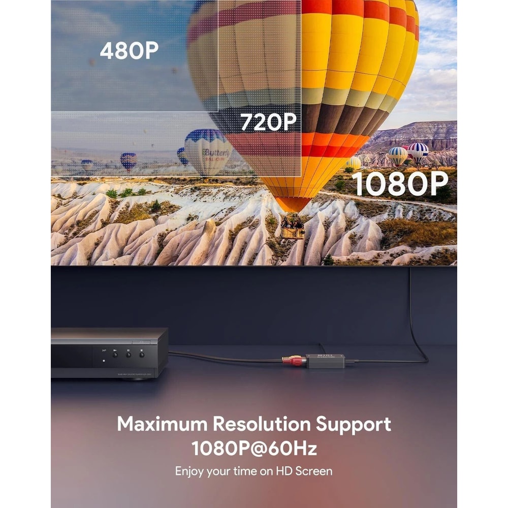 RCA To HDMI Converter Adapter AV To HDMI For TV Audio Video Composite 7