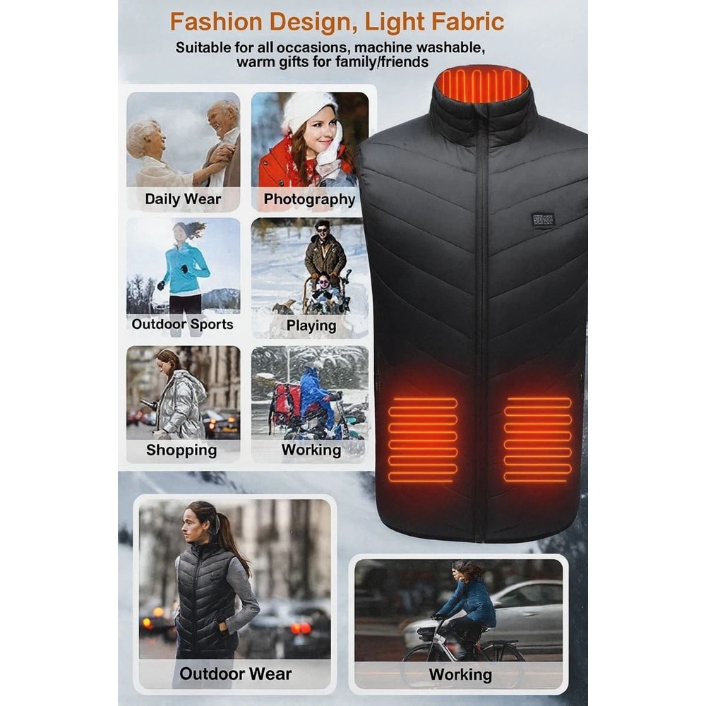 Electric Heating Vest Heating Zones Heated Vest For Outdoors 1
