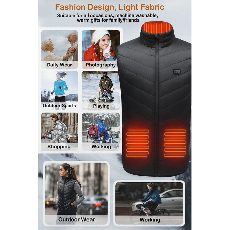 Electric Heating Vest Heating Zones Heated Vest For Outdoors 1