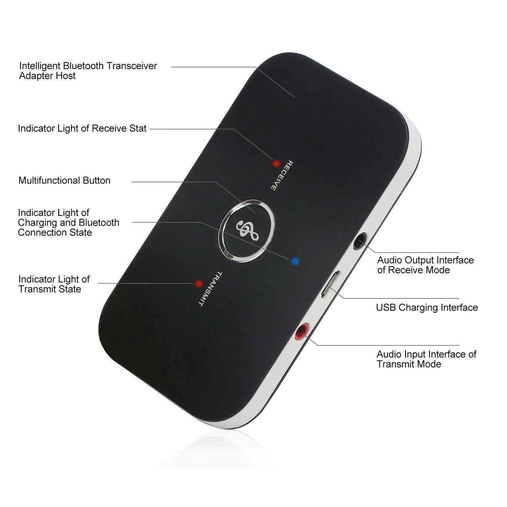 Wireless Audio Jack Adapter Bluetooth 50 Transmitter Receiver 2 IN 1 6