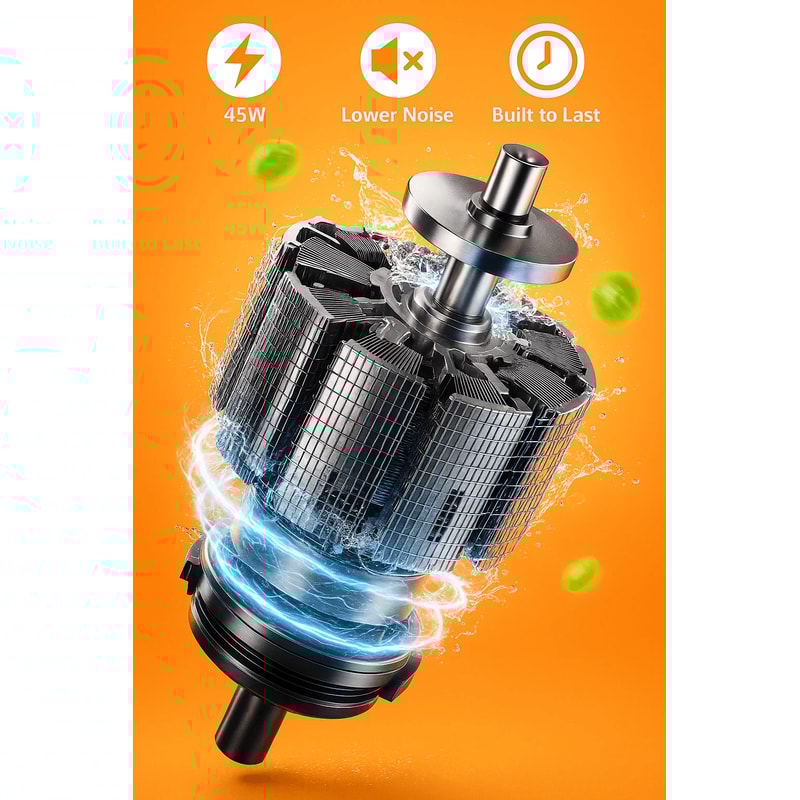 Rechargeable HandsFree Electric Citrus Juicer Masticating Orange Lemon Squeezer 7