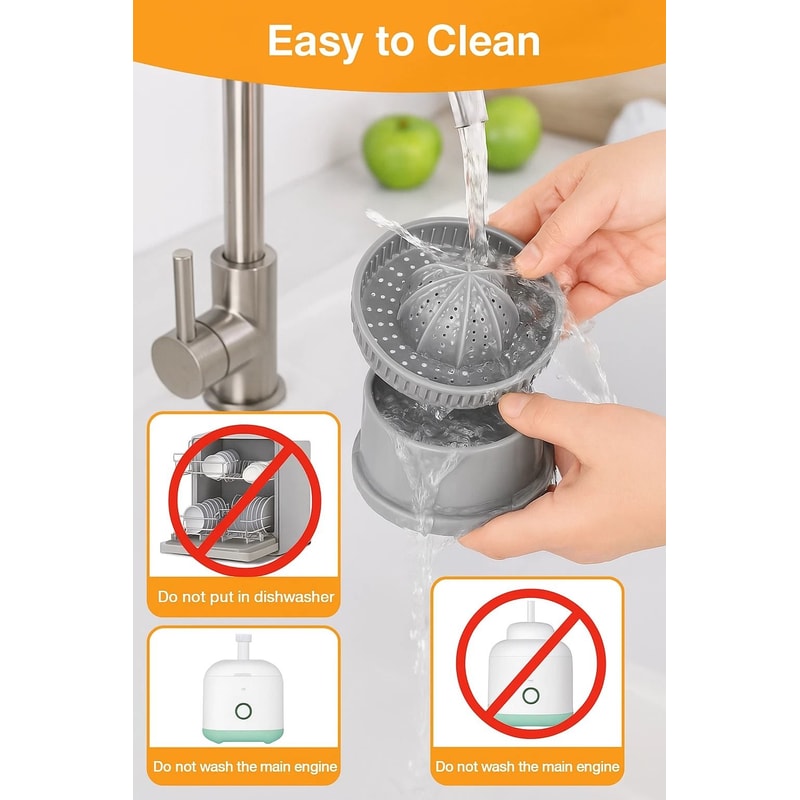 Rechargeable HandsFree Electric Citrus Juicer Masticating Orange Lemon Squeezer 5