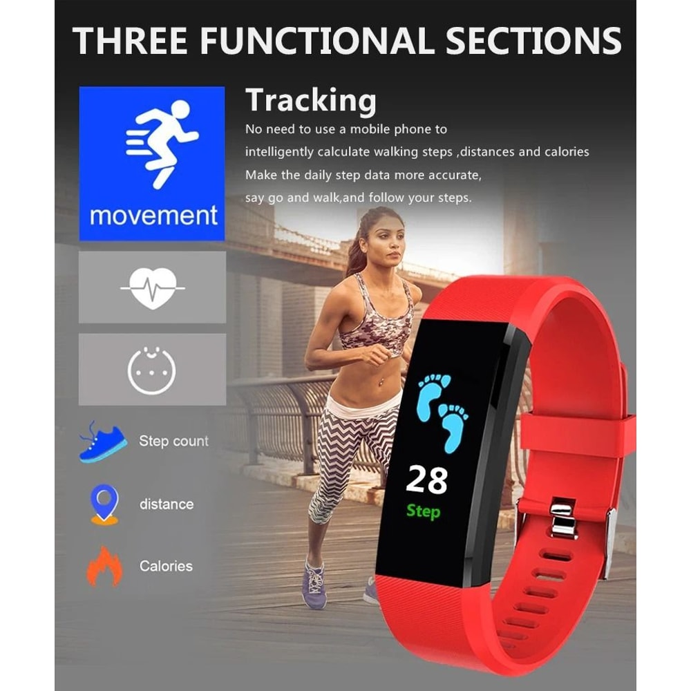 Activity Tracker Heart Rate Fitness Smart Watch BP Oxygen Monitor For Men Women 7