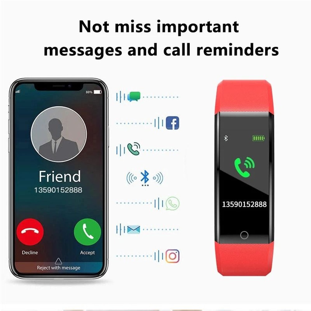 Activity Tracker Heart Rate Fitness Smart Watch BP Oxygen Monitor For Men Women 15