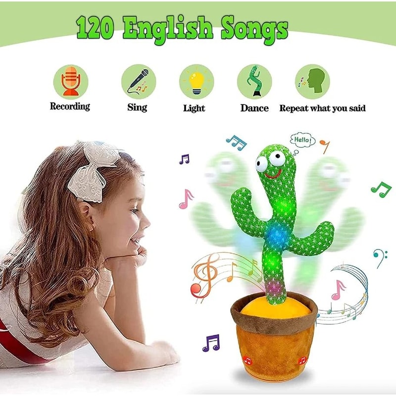 Funny Dancing Cactus Plush Toy Shake With Song Electronic Recording Doll Gift 5