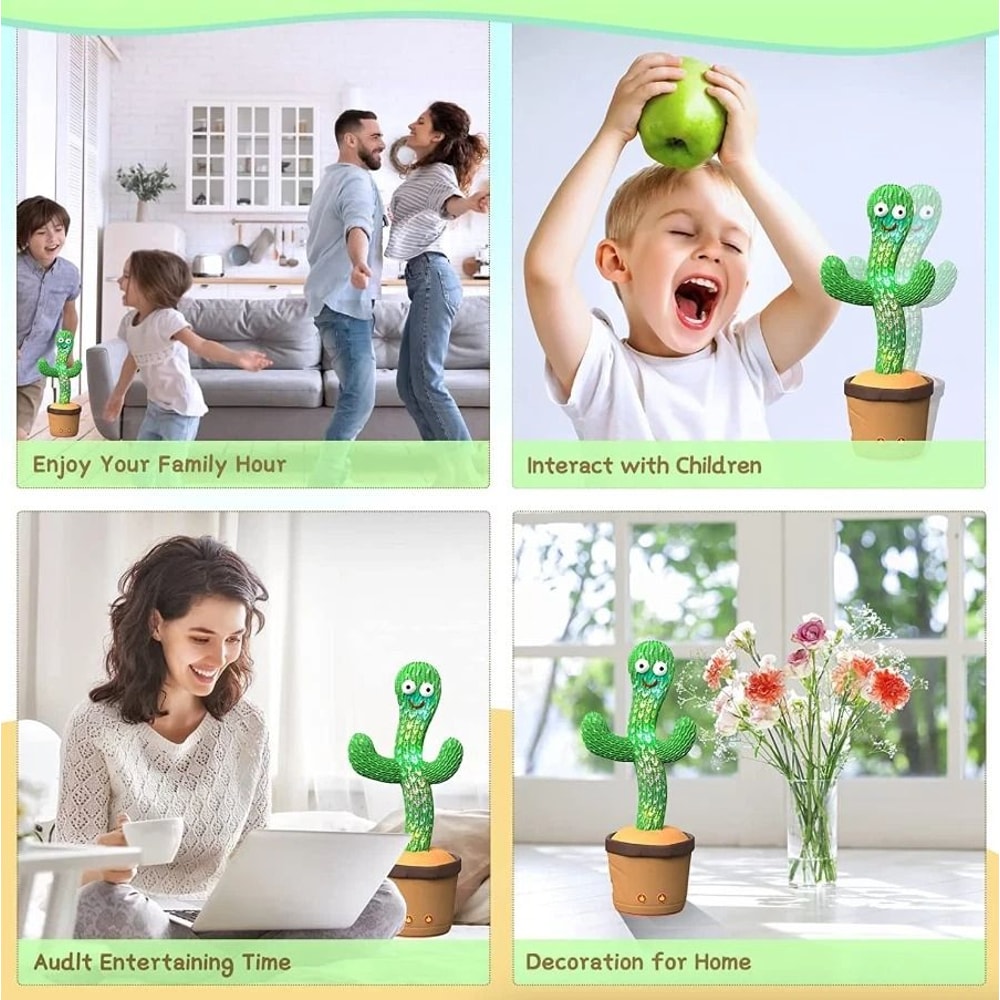 Funny Dancing Cactus Plush Toy Shake With Song Electronic Recording Doll Gift 8