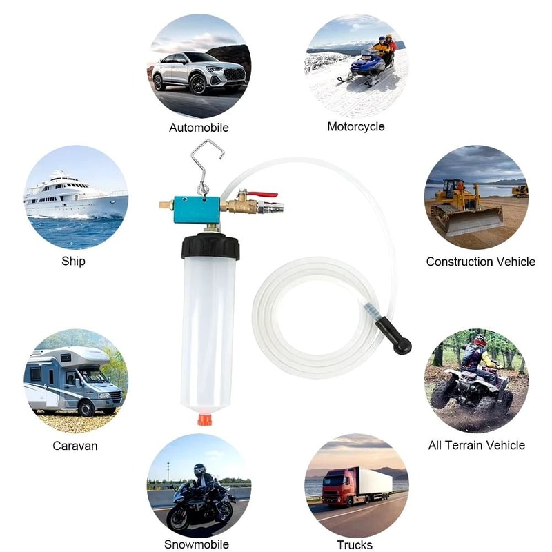 Vehicle Tank Fluid Oil Change Kit Vacuum Brake Bleeder Pump Equipment Tool 5
