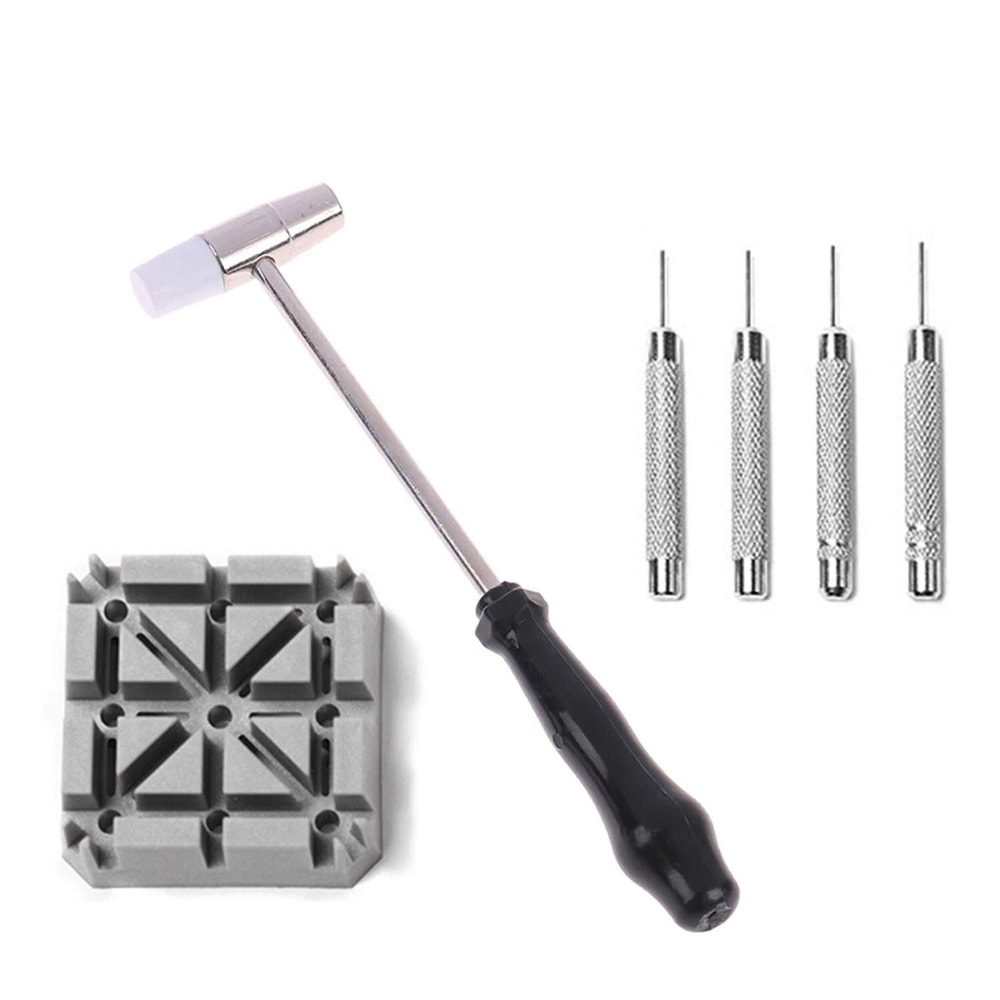 Watch Strap Holder Watch Repair Band Link Remover Tool Kit Hammer Punch Pins 0