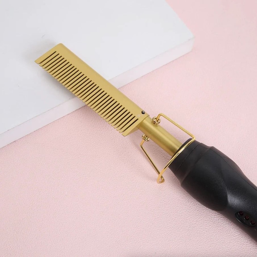 Electric Hair Straightener Comb Pro Beard Straightening Comb Hot Comb Press 0