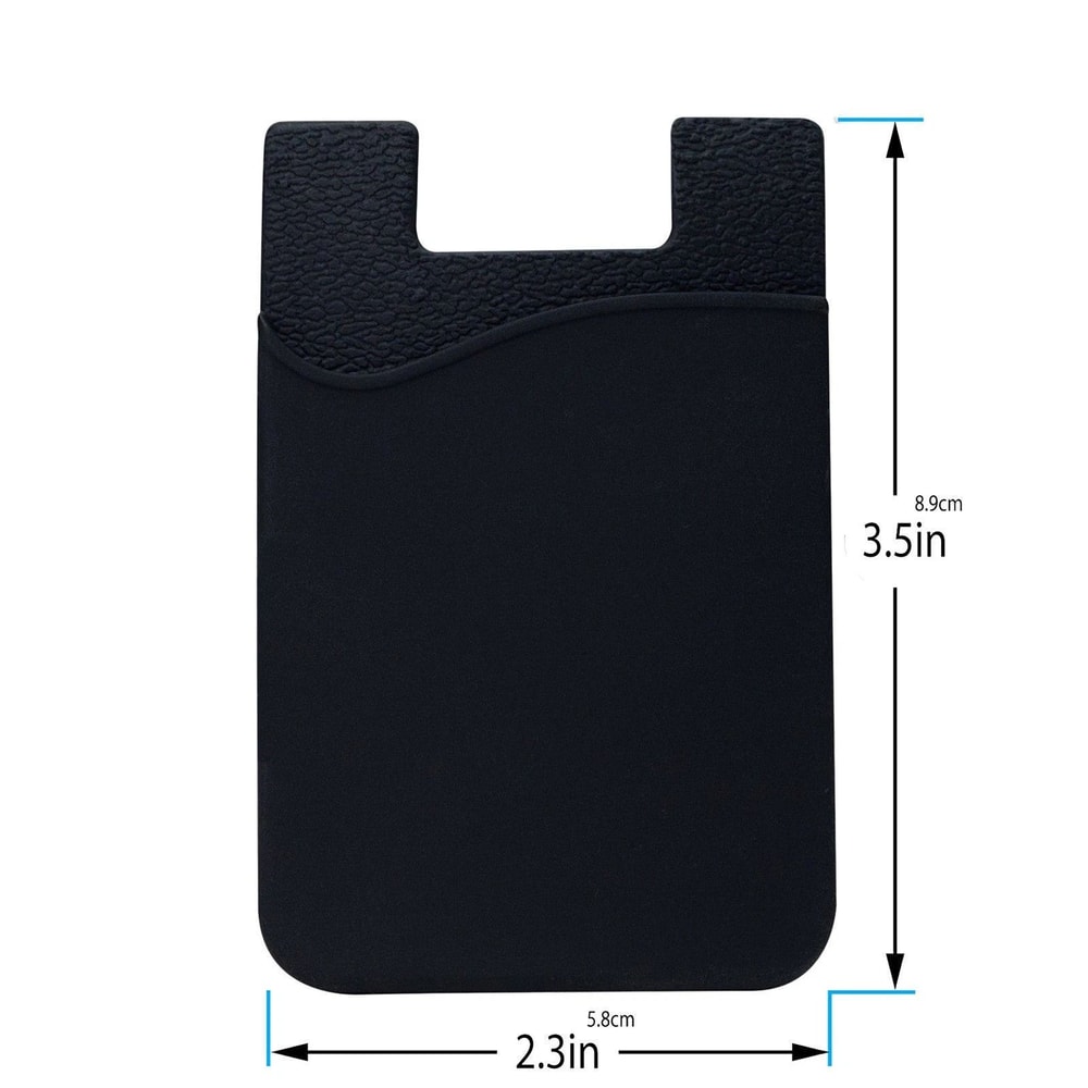 Black Silicone Credit Card Holder Adhesive Cell Phone Wallet Pocket Sticker 6