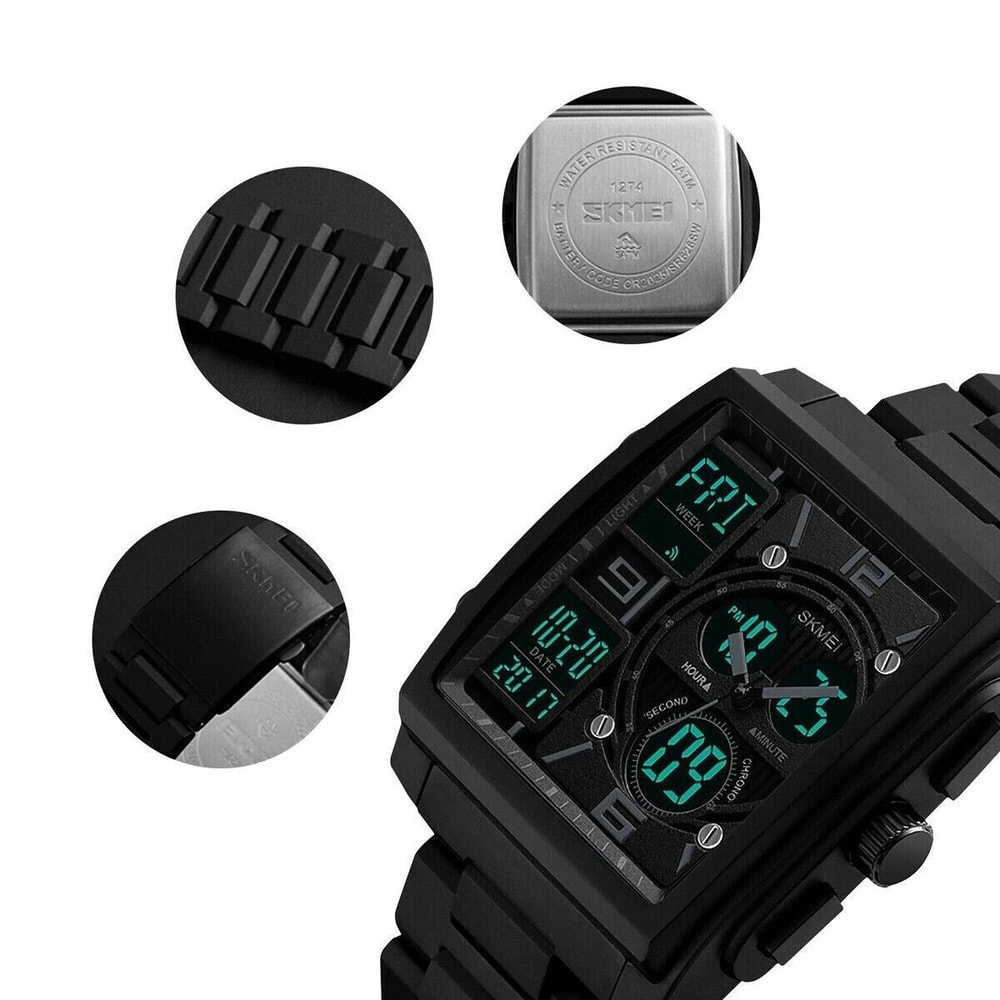 Waterproof Chronograph Mens Digital Army Military Sport Quartz Analog Watch 2