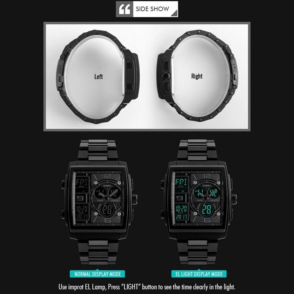 Waterproof Chronograph Mens Digital Army Military Sport Quartz Analog Watch 4