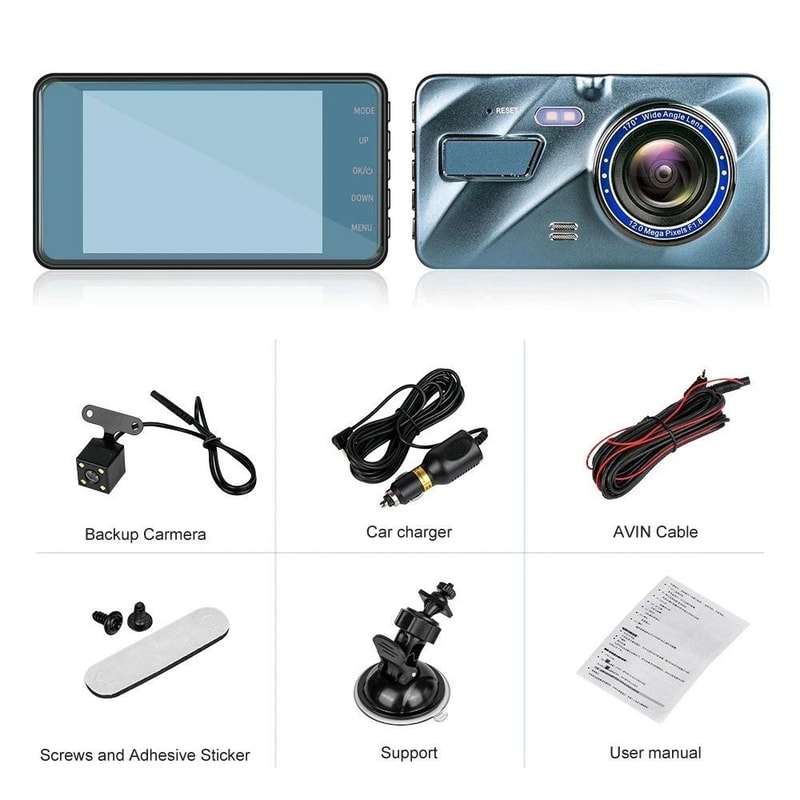 Dual Lens Car DVR Touch Screen Dash Cam Recorder Front And Rear Camera System 16