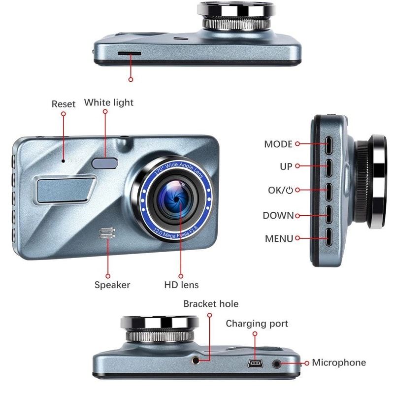 Dual Lens Car DVR Touch Screen Dash Cam Recorder Front And Rear Camera System 17