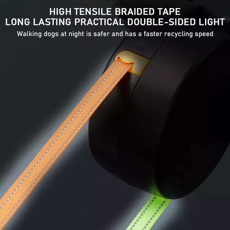 Double Dog Walking Leash Dual Pet Leash Retractable Swivel Reflective Lead 9