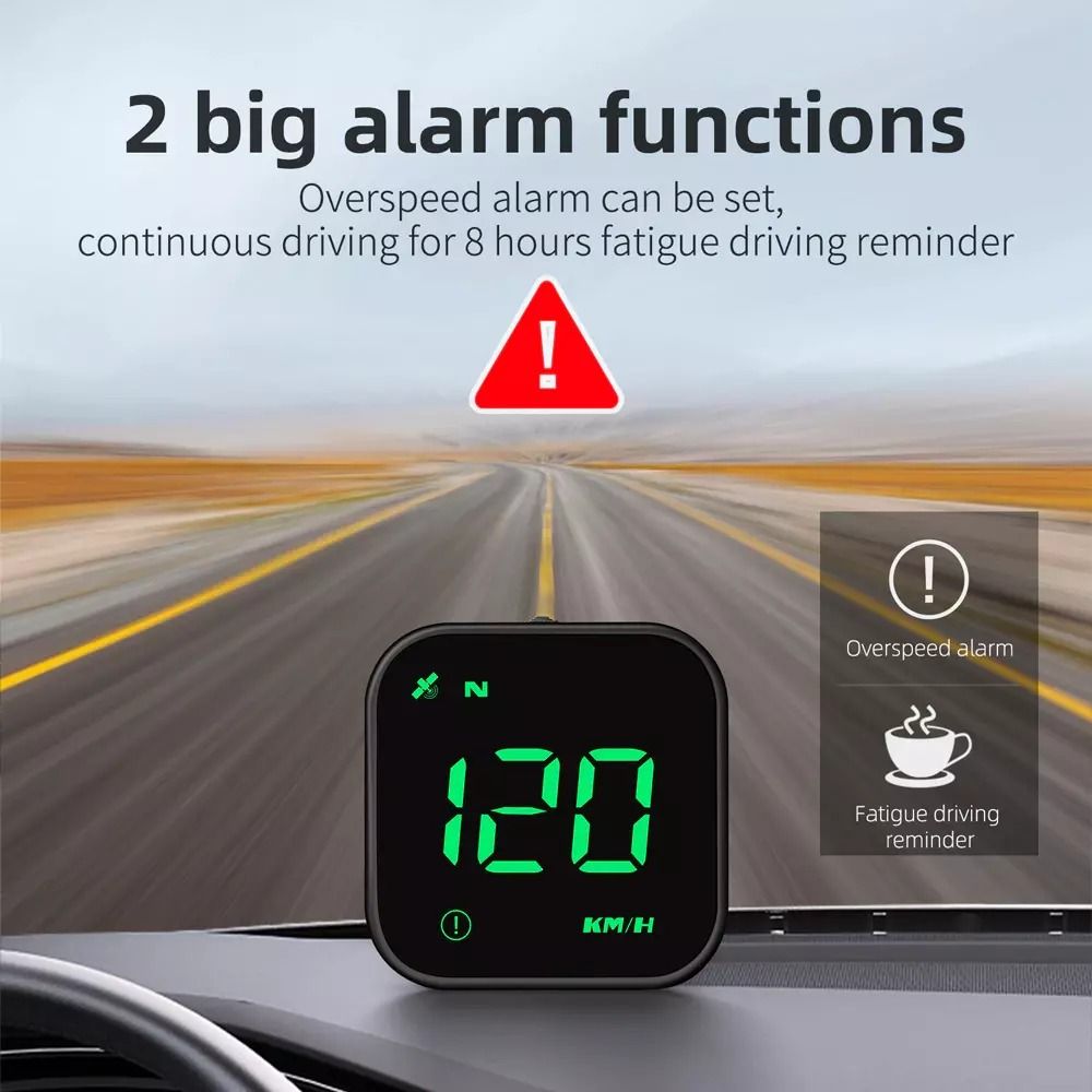 Speedometer Head Up Display Digital Car HUD GPS MPH KMH Compass Overspeed Alarm Dashboard Monitor 3