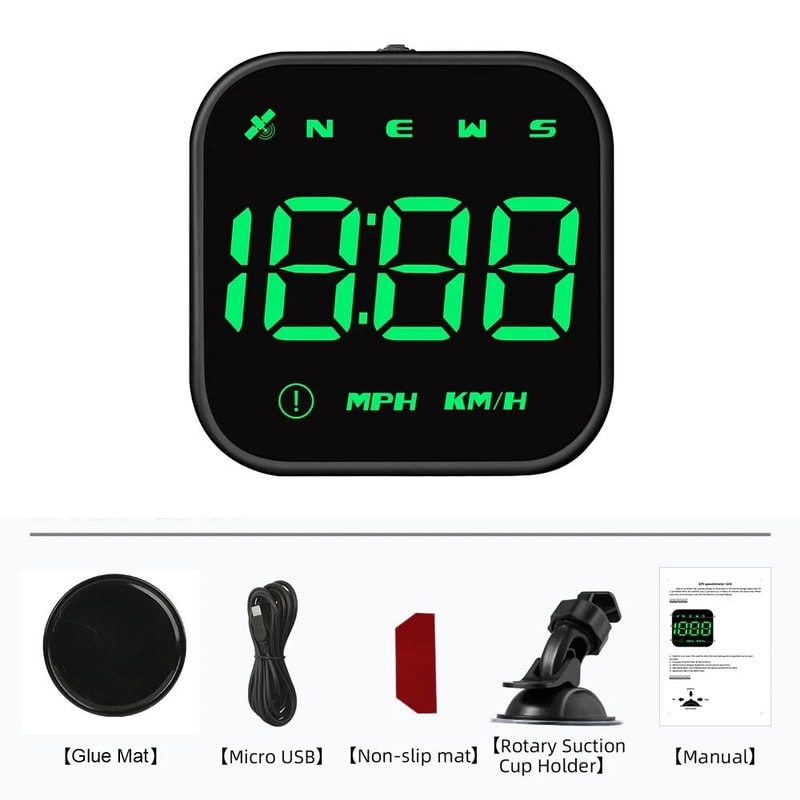 Speedometer Head Up Display Digital Car HUD GPS MPH KMH Compass Overspeed Alarm Dashboard Monitor 4