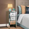 Crystal Mirrored Nightstand Bedroom Accent End Table With 3 Drawers New 0