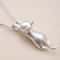 Cute Cat Kitty Pendant Sterling Silver Love Necklace Chain Women Gift 1