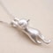 Cute Cat Kitty Pendant Sterling Silver Love Necklace Chain Women Gift 1