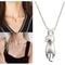 Cute Cat Kitty Pendant Sterling Silver Love Necklace Chain Women Gift 3
