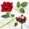 Realistic Bouquet Red Silk Roses Artificial Flowers Valentine Home Decor 6