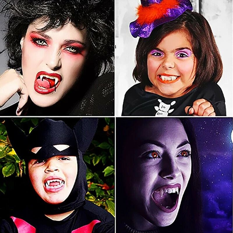 Fangs Halloween Cosplay Retractable Vampire Teeth Makeup Zombie Dentures Teeth 1