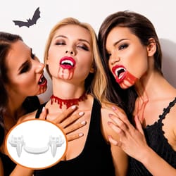 fangs halloween cosplay, retractable vampire teeth, makeup zombie dentures teeth