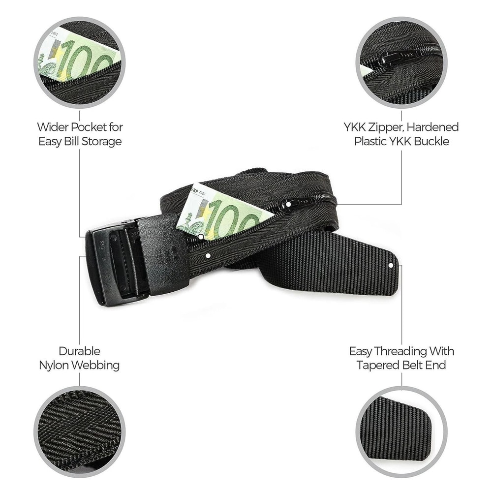 Hidden Waist Money Belt Travel Security Money Belt With Hidden Pocket AntiTheft Waist Belt 3