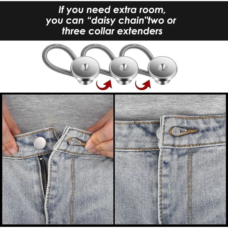 Extender Buttons Metal Collar Neck Waist For Men Dress Shirt Pants 5