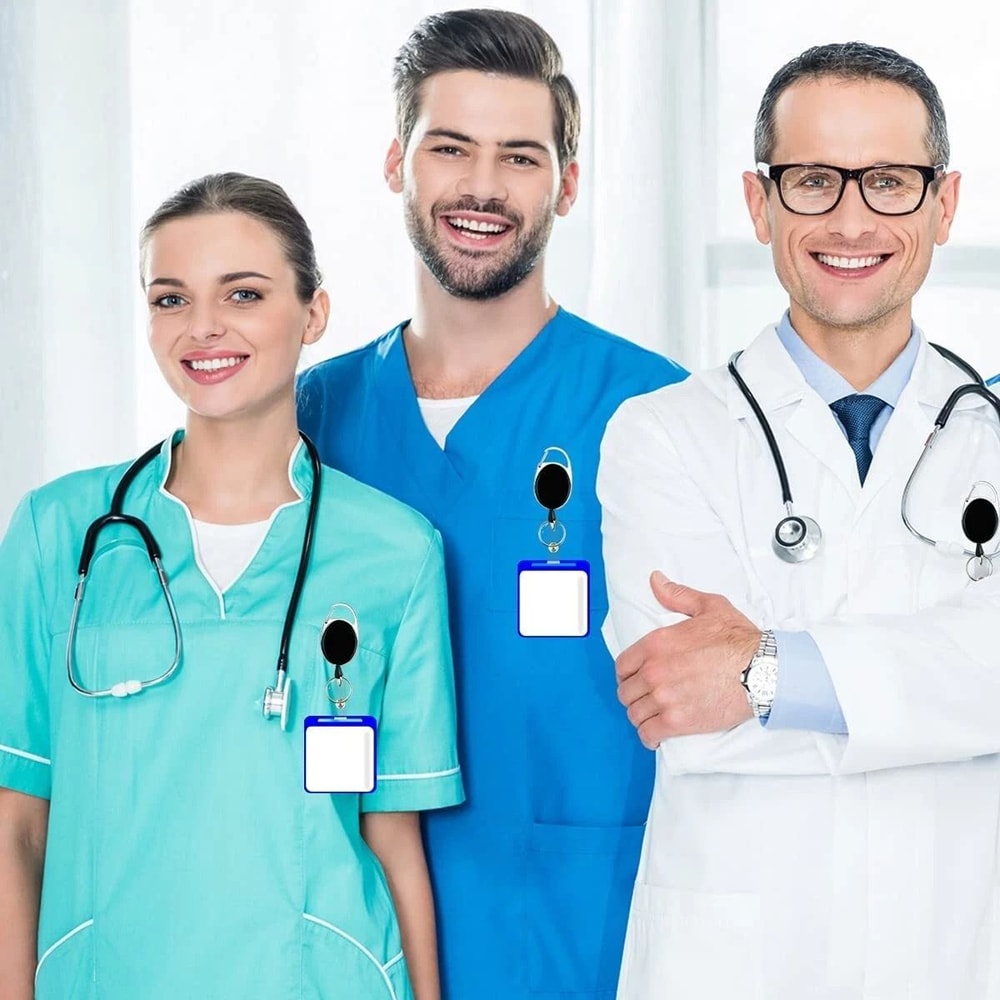 Steel Belt Clip Retractable Key Tool Reel Holder Heavy Duty Split Ring Chain 1