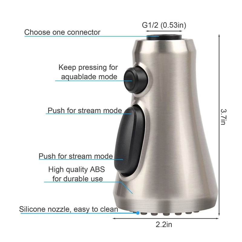 3Mode Pull Down Out Kitchen Faucet Spray Head Nozzle Sprayer Replacement Parts 4