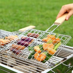 grilling basket steak meat fish, grill bbq net barbecue, vegetable holder tools