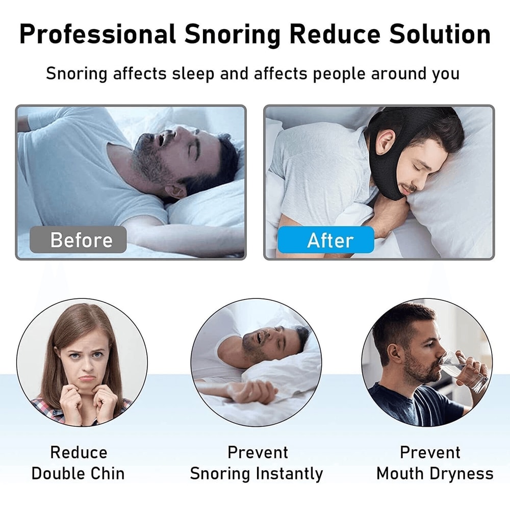 Apnea Snore Stop Belt Anti Snoring Chin Strap Sleep Snoreless Sleep Jaw Solution 10