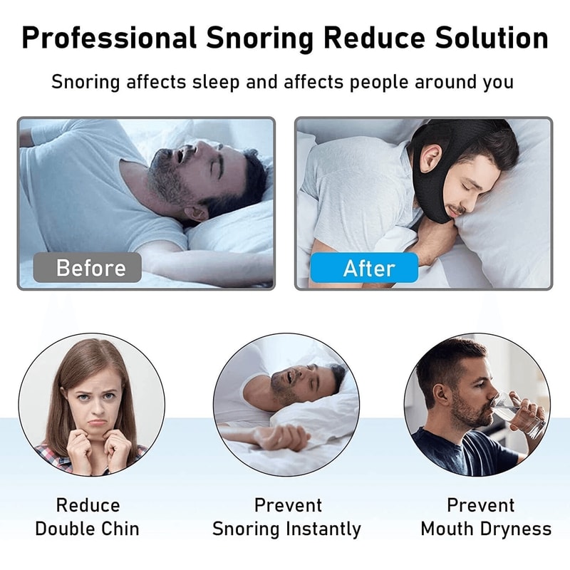 Apnea Snore Stop Belt Anti Snoring Chin Strap Sleep Snoreless Sleep Jaw Solution 10